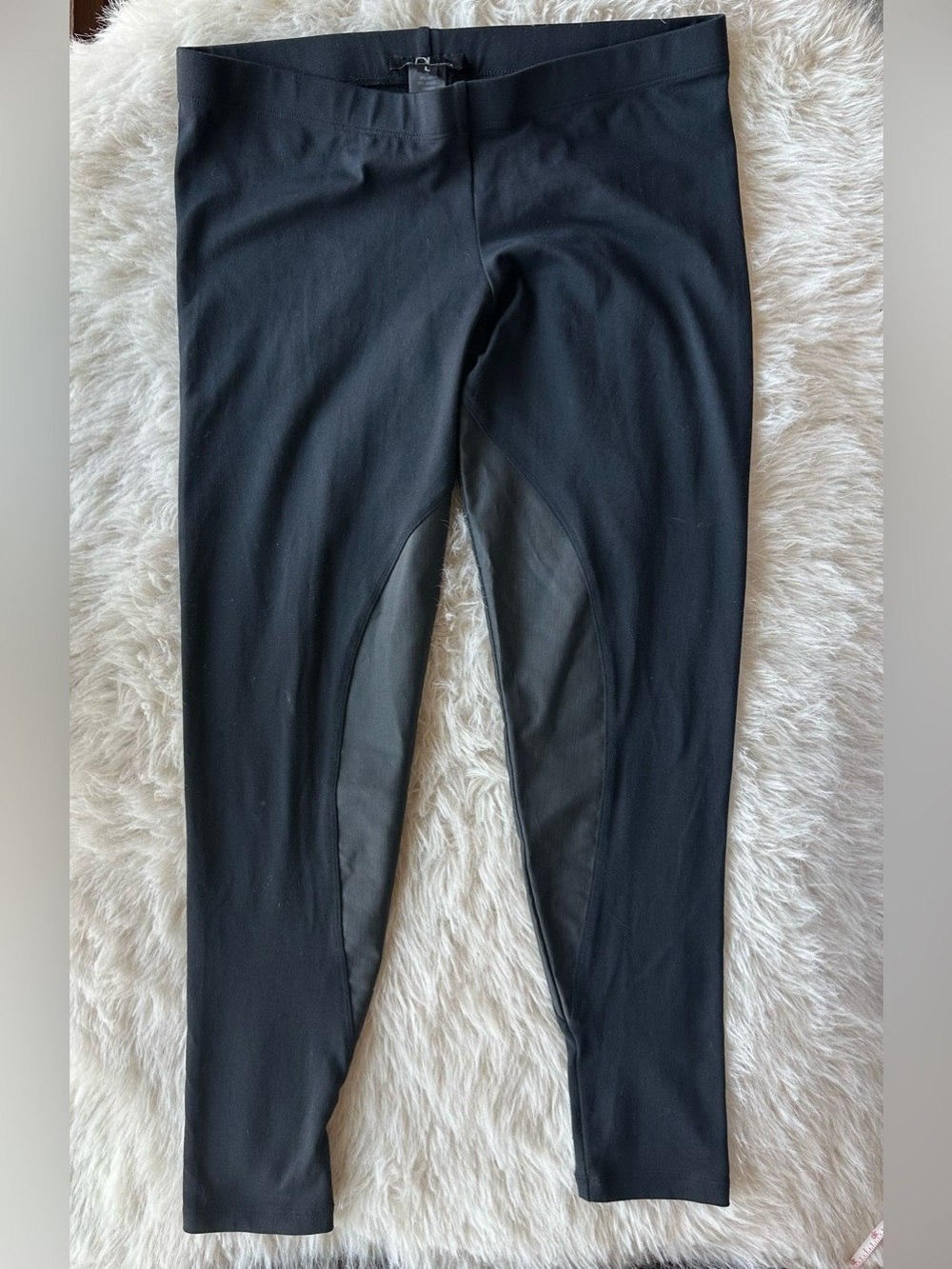David Lerner women’s Black Riding Leggings with Grip Panels Large